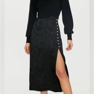 Aritzia Wilfred Satin Midi Skirt with Slit, XXS (fits petite)